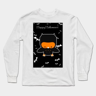 Happy Halloween - Black and Orange Owl Long Sleeve T-Shirt